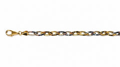 Collier Navette Bicolor 750 Messerschliff 2xGG 2xWG 45cm