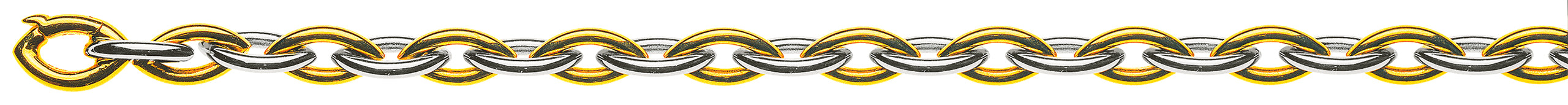 Armband Navette Bicolor 750 Gelb- & Weissgold 20cm