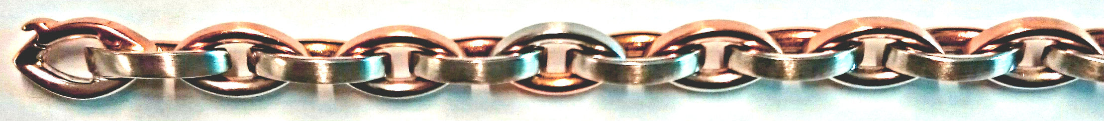 Collier Navette Bicolor Rotgold-Weissgold 750, satiniert