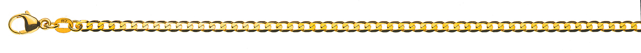Collier Panzer extraflach diamantiert Gelbgold 750 ca. 3.1mm