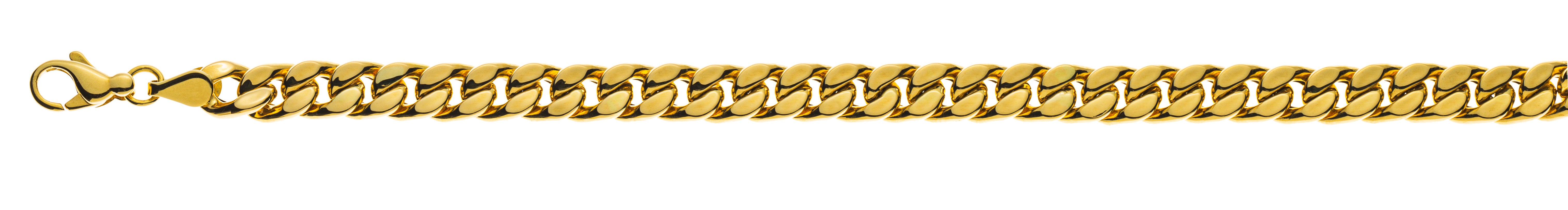 Collier Panzer geschliffen halbmassiv 7mm 60cm Gelbgold 750