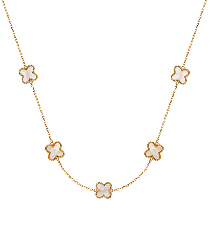 Collier Perlmuttkreuze 10mm 45cm Gelbgold 750