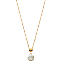 Collier Gelbgold 375 SWZ Perlanhänger 7.5-8mm 15x5mm