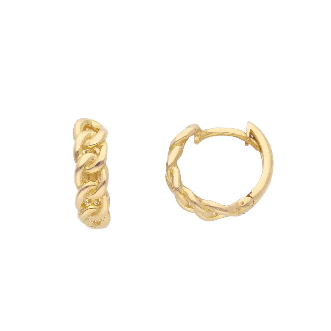 Goldene Panzerpracht, Creolen in 18 Karat - 750 Gelbgold