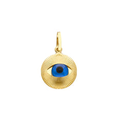 Oeil protecteur en or précieux, pendentif en or jaune 18 carats - 750