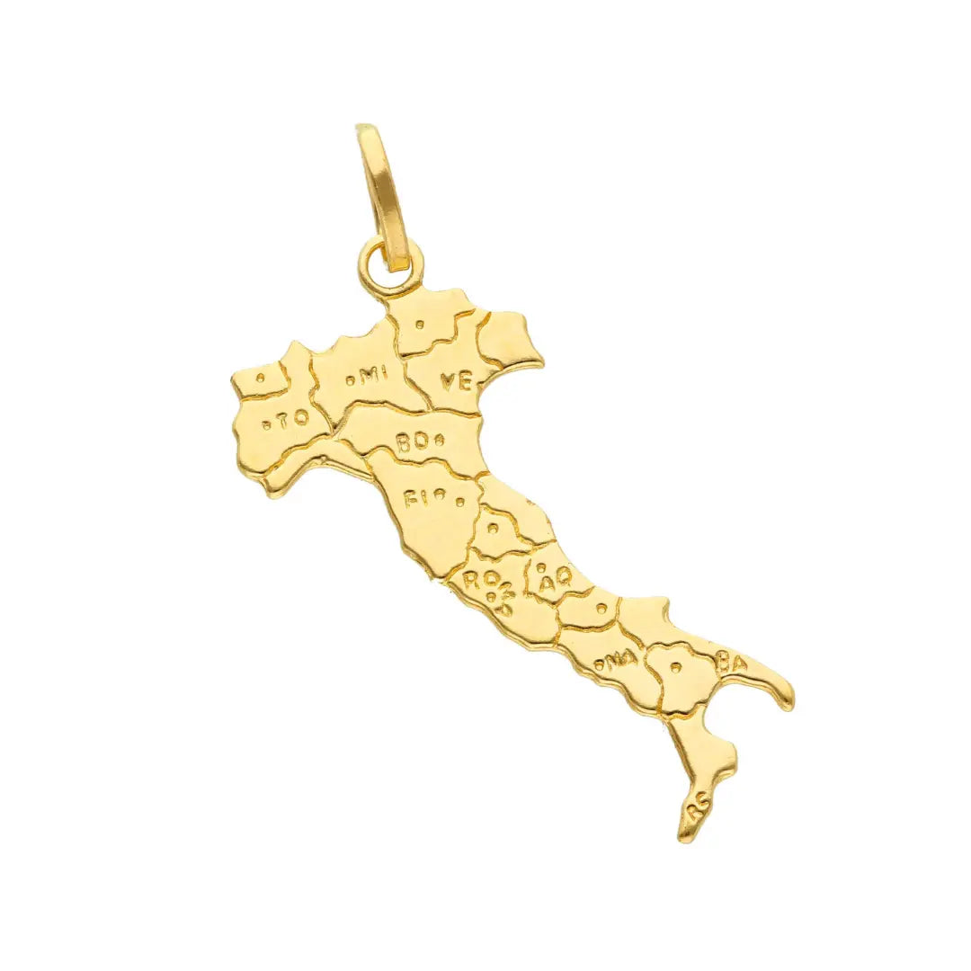 Italienisches Flair: 18 Karat Gold Anhänger mit Landesumriss