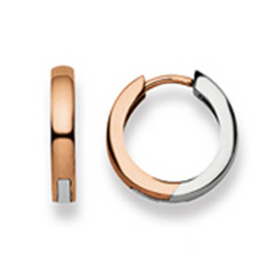 Scharnier-Creolen in 18 Karat - 750 Gold, Poliert, Bicolor