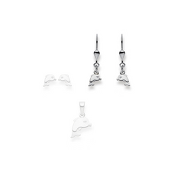 Delfin Ohrhänger in 18 Karat Weissgold 2