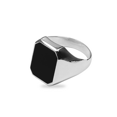Herrenring Silber 925 rhodiniert mit Onyx - SR-558 3