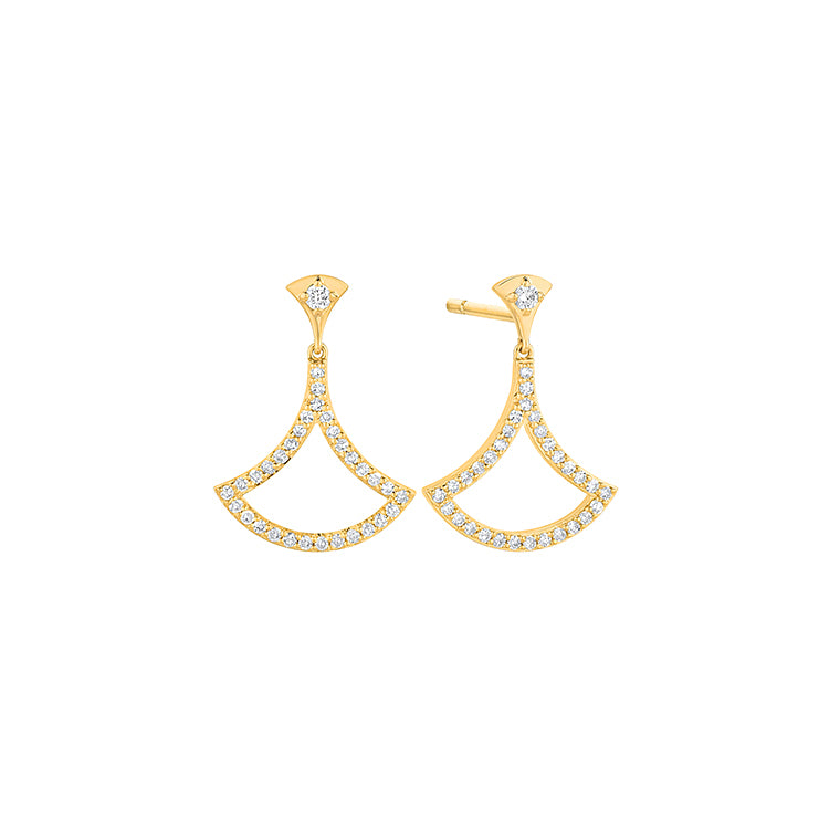 Facet Ohrhänger in Gelbgold mit Brillanten in 750/18 Karat