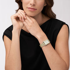 Fossil Raquel 2-Tone MOP 26mm Edelstahl, Quarz, Datum Damenuhr - ES5305