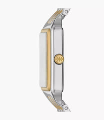 Fossil Raquel Damenuhr Bicolor Gold/Silber mit silberfarbenem Zifferblatt und Edelstahlarmband 23 mm – ES5368