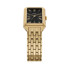 Fossil Raquel Quarz 23 mm Edelstahl Damenuhr in Gold/Schwarz - ES5434