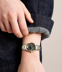 Fossil Everett Damenuhr Bicolor Schwarz Gold Silber 27 mm – ES5495