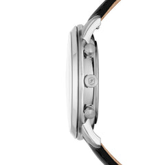 Fossil Neutra Quarz Chronograph 44 mm Leder Herrenuhr in Silber/Schwarz - FS5452