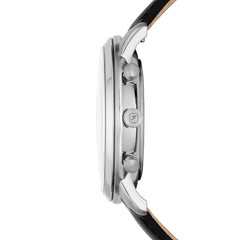 Fossil Neutra Quarz Chronograph 44 mm Leder Herrenuhr in Silber/Schwarz - FS5452