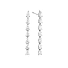 Boucles d'oreilles Facet Classic avec 14 diamants en or blanc 18 carats