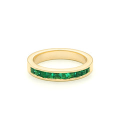 Facet Cnc Ring halbgefasster Memoirering in 750/18 Karat Gelbgold mit Tsavorit