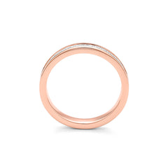 Facet Cnc Ring halbgefasster Memoirering in 750/18 Karat Roségold