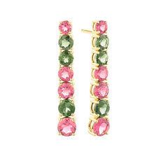 Boucles d'oreilles Facet Color avec tourmaline en or jaune 750/18 carats