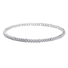 Facet Elastic Tennisarmband mit Brillanten in 750/18 Karat Weissgold
