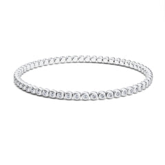 Facet Elastic Tennisarmband mit Brillanten in 750/18 Karat Weissgold