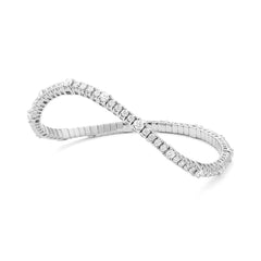 Facet Elastic Tennisarmband mit Brillanten in 750/18 Karat Weissgold
