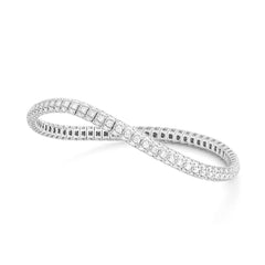 Facet Elastic Tennisarmband mit Brillanten in 750/18 Karat Weissgold