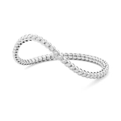 Facet Elastic Tennisarmband mit Brillanten in 750/18 Karat Weissgold