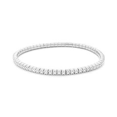 Facet Elastic Tennisarmband mit Diamanten in 750/18 Karat Weissgold
