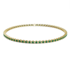 Facet Elastic Tennisarmband mit Topas Edelsteinen in 18 Karat-750 Gelbgold