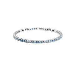 Facet Elastic Tennisarmband mit Topas Edelsteinen in 750/18 Karat Weissgold