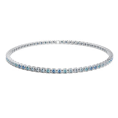 Facet Elastic Tennisarmband mit Topas Edelsteinen in 750/18 Karat Weissgold