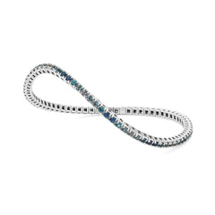 Facet Elastic Tennisarmband mit Topas Edelsteinen in 750/18 Karat Weissgold