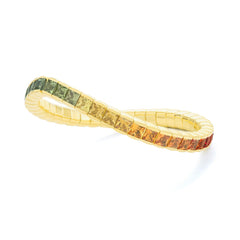 Facet Elastic Tennisarmband mit farbigen Saphir Edelsteine in 18 Karat-750 Gelbgold