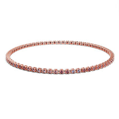 Facet Elastic Tennisarmband mit farbigen Topas Edelsteinen in 750/18 Karat Roségold