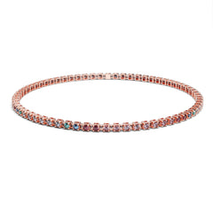 Facet Elastic Tennisarmband mit farbigen Topas in 750/18 Karat Roségold
