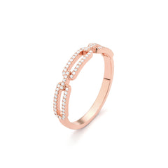 Facet Smart Ring mit 72 Diamanten in 750/18 Karat Roségold