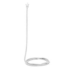 Collier tennis à facettes avec diamants en or blanc 750/18 carats