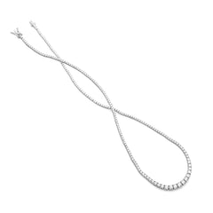 Facet 18 Karat Weissgold Tennis Collier mit Brillanten