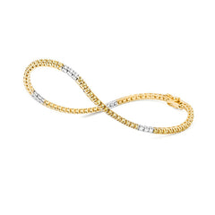 Facet Tennisarmband mit Brillanten in 18 Karat-750 Bicolor