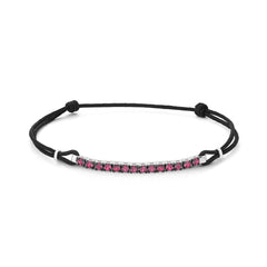 Facet Tennisarmband mit Rubin in 750/18 Karat Weissgold