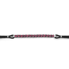 Facet Tennisarmband mit Rubin in 750/18 Karat Weissgold