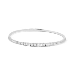 Facet Tennisarmreif mit Brillanten in 750/18 Karat Weissgold