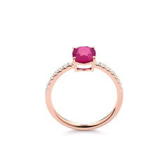 Facet Traceability Rubin Ring in 750/18 Karat Roségold
