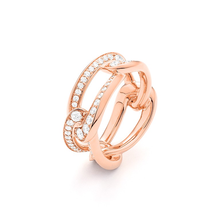 Facet Trends Usa Ring mit 88 Diamanten in 750/18 Karat Roségold