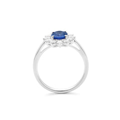 Facet Colors Saphir Ring in 750/18 Karat Weissgold mit Diamant