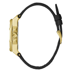 Montre GUESS Shimmer Goldig pour femme avec bracelet en silicone noir - GW0408L2