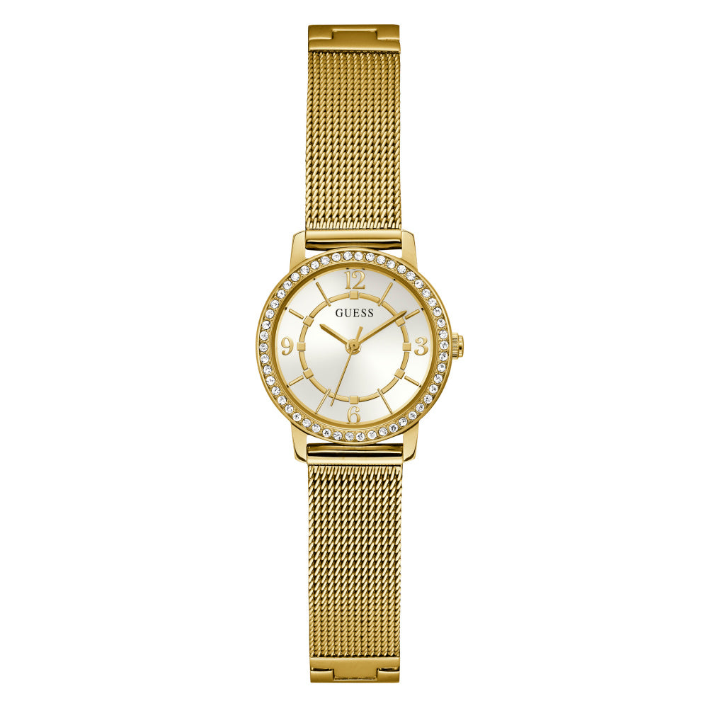 GUESS Damenuhr Melody Gold mit Mesh-Armband