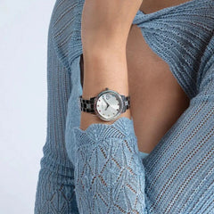 Guess Silberton Datum Damenuhr 34 MM, Drei von Herzen - GW0657L1